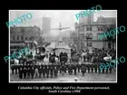 OLD LARGE HISTORIC PHOTO OF COLUMBIA SOUTH CAROLINA POLICE & FIRE BRIGADE c1908