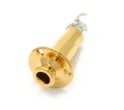 (1) Gold Flanged Stereo Acoustic Guitar/Bass Endpin Jack w/Screws EP-4605-002