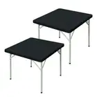 mylacerhome 2 Pack Square Fitted Tablecloth 34X34 Inch Stretch Spandex Card T...