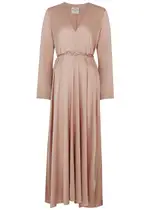Forte_forte Belted Stretch-silk Satin Maxi Dress - Light Pink - 3 (UK 12 / M) 3 (UK 12 / M)