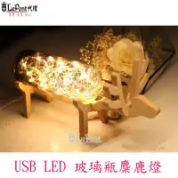 在飛比找momo購物網優惠-【LEPONT】北歐3D USB LED創意玻璃瓶麋鹿燈