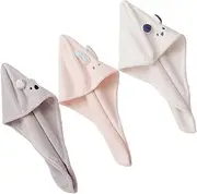 3Pcs Gentle Hair Drying Caps Super Absorbent Fleece Towel Wraps for Quick Drying for Shower Travel and Daily Use