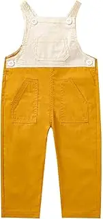 [Generic] Boys Large Jumpsuit Baby Straps Girls Sleeveless Clothes Kids Pants Pocket Toddler Boys Boys Pants 18 Months Pants (Yellow, 3-4 Years)
