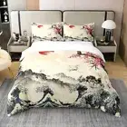 Door polyester Duvet Cover Set polyester Sakura Flower Bedding polyester Duvet