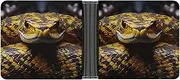 [QSKDLAC] Leather Wallet Slim Durable Credit Card Holder Personalized Yellow Snake Printing Wallet For Men & Women Perfect For Work Travel, style, One size, Foldable Pu Wallet, Style, One size, Foldable