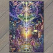 4x6" Futuristic Arena Crowd Sci-Fi Fantasy Scene Floating Orb Creatures