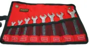 Professional 6x7-20x22mm 8pc Double Open End Spanner Set with Canvas Roll Pouch