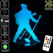 ELVIS PRESLEY KING OF ROCK 3D LED Battery USB Night Light 7 Colour Change Lamp