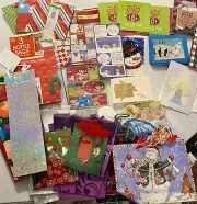 Christmas Gifting Lot 27 Assorted Bottle And Gift Bags 30 Name Tags 25 Cards