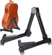 A Shape Guitar Stand, Adjustable Folding A Shape Stand for Acoustic Instrument, Floor Guitar Holder, Stable Anti-Slip Accessories for School, Studio, Home
