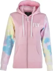 Fly Racing Tie-Dye Womens Zip Up Hoody Pink/Yellow/Blue