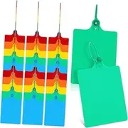 SOPOTUTU 100 Pcs Shipping Tags with Strings Multi Colored Plastic Labels for Labeling Suitable for Logistics Warehousing Gifting and Pricing