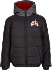 NEW Nike Air Jordan Puffer Jacket Size M Boys Jumpman Black Grey Red 957917-023