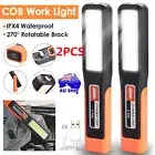 2x USB Rechargeable COB LED Work Light Inspection Flashlight Hand Torch Magnetic