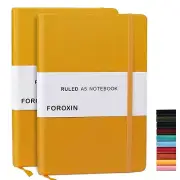 Lined Journal Notebook Yellow Leather for Women Men 2 Pack 8.3 x 5.7 Large Co...