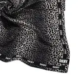 在飛比找遠傳friDay購物優惠-DKNY 滿版漸層豹紋帕領巾-黑灰