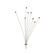 A.FRESCO Metal Stake Spray Billy Buttons Garden Ornament Decor 120x50cm Rust