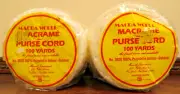 2 Vintage MACRA WORLD White Macrame 6MM Rope Purse Cord Indoor Outdoor 100 Yards