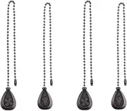 4 Pack Bronzed Ceiling Fan Pull Chain Extension, 12.5 Inches Classic Drop Shaped Pendant Pull Chains for Ceiling Fans and Lights, Decorative Fan Pulls Extenders with Connector