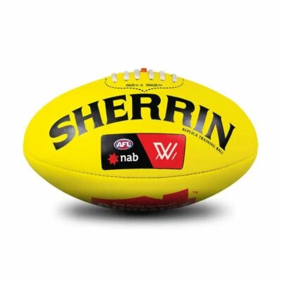 Team AFL Sherrin Leather AFLW Women NAB Replica Training Football Yellow size 4