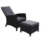 Gardeon Sun lounge Patio Furniture Sofa Recliner Wicker Lounger Chair Ottoman