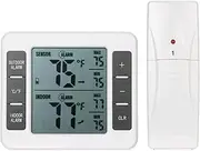 Indoor Thermometer with Wirel Sensor Digital Temperature Meter Max & Min Record Large Display for Home Bedroom Office (1 Sensor)