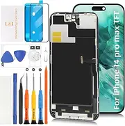 Olivechard TFT for iPhone 14 Pro Max LCD [120Hz Promotion+Sensor Cable] Screen Replacement Display Touch Digitizer Assembly A2894 A2651 A2893 A2895 with Repair Tools