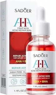 AHA+BHA Fruit Acid Serum, 30 ml, Salicylic Acid Treatment, Reduces Pores & Blackheads
