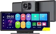 10.26 Inch Car DVR K700 Carplay Auto 4G Dashboard 1080P FHD Dual Lens Android 10 Rearview Mirror Recorder Dashcam(K700 6M RC,128GB)