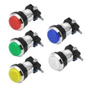 Game Push Button 33mm 12V LED Illuminated Switch with Micro switch 5Colors 5pcs
