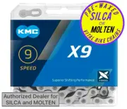 KMC X9 Chain 9 speed Silver- SILCA or MOLTEN SPEED wax