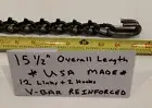 2- 15" 12 LINKS USA V-BAR CROSS CHAINS 4-11" 8 LINK USA SIDE CHAIN 4-QUICK LINKS