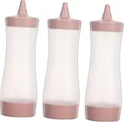 BESTOYARD Set of 3 Condiment Bottles: Ketchup Mustard Sauce Squeeze Bottles Easy to Use Clean