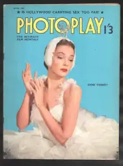 MAG: Photoplay 4/1953-British pub-Gene Tierney-Malta Story Clark Gable-Jeff H...