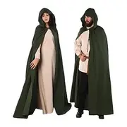 Retro Vintage Punk Gothic Medieval Cape Cosplay Costume Cloak Ren Faire Witch Wizard Viking Solid Colored Men's Women's Unisex Celtic Viking Fantasy Halloween