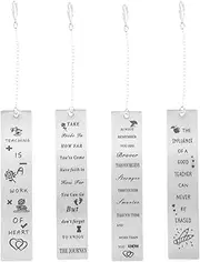 Teacher Gifts Teacher Gift Cards 4Pcs Vintage Bookmarks Page Markers Dangle Bookmark Retro Bookmarks Stainless Steel Bookmark Teacher Appreciation Gifts Bulk Teacher Gift Cards/1305/1790