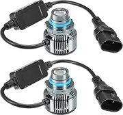 X AUTOHAUX Universal Dual Color 9006 LED Fog Lights Bulbs Lens Lights 7200 Lumens 12V Car Driving Running Lamp 2400-7500K Yellow White - Pack of 2