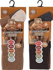[COSHAL] Mens Merino Wool Socks Lamb Wool Socks for Men Mens Winter Thick Hiking Socks, Thermal Breathable Crew Mens Socks for Outdoor Size 6-11