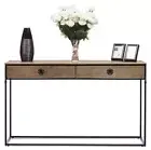 Contemporary Golden Black Hallway Console Table with Drawers