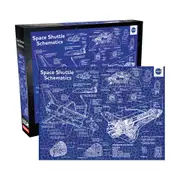 500pc Aquarius NASA Shuttle Schematic 35x48cm Jigsaw Puzzle Party Game 14y+