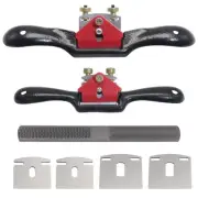 2pcs 9" 10" Adjustable Spokeshave with Flat Base, 4pcs Replacement Blades and...