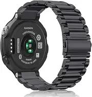 Fintie for Garmin Forerunner 235 Band, Stainless Steel Watch Strap Bracelet Compatible with Garmin Forerunner 235/220/230/620/630/735XT Smartwatch, Black