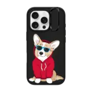 iPhone 16 Pro Impact Ring Stand Case MagSafe Compatible Hipster Corgi
