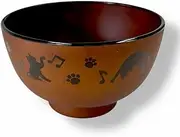 Made in Japan Cat and Music Note Pattern Plastic Soup Bowl Small Size Easy to Clean Dishwasher Safe Microwave Safe