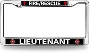Firefighter License Plate Frame for Car Lovers Firefighter Pride Scratch-Resistant Fire Rescue Power License Plate Frame Devoted Gift for Firefighter
