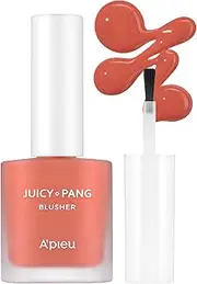 A'PIEU Juicy-Pang Water Blusher [CR02] (0.31 fl oz) - Dewy-Liquid Cheek Color with Fruity Tint and Soft Blendable Texture. Fruit Extract Blend, Rose Flower Water.