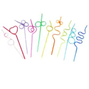 10 Pcs Crazy Loop Straws Reusable Party Favors Drinking Suckers Colorful Twisted Straws For Kids Conventional 10pcs