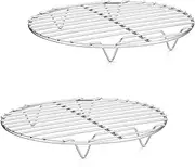 P&P CHEF Cooking Rack Round, 9-Inch Stainless Steel Round Rack for Cooking Cooling Steaming Baking, Fit Air Fryer Stockpot Instant Pot Pressure Cooker, 2 Pack -Oven & Dishwasher Safe