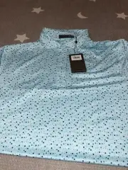 G/Fore Golf AYE POPPY TECH JERSEY MODERN SPREAD COLLAR POLO SHIRT XXL