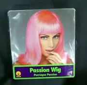 New Passion Wig with Bangs Shoulder Length Straight Hot Salmon Color Wig